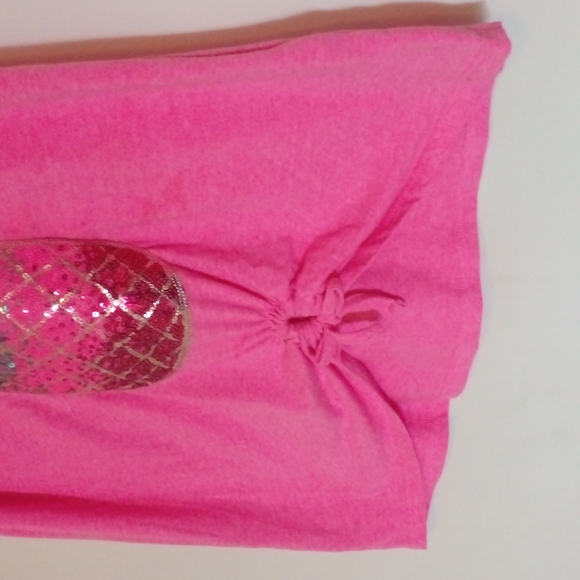 Cynthia Rowley kid sz 12 pink tank top with pineapple on the front GUC - Picture 3 of 10